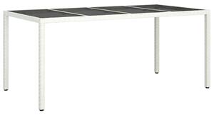 VidaXL Kerti Étkezőasztal Fehér 190 x 90 x 75 cm Poli rattan