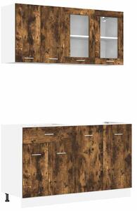 VidaXL Konyhaszekrény garnitúra 4 pcs Füstölt tölgy 140 x 46 x 81.5 cm