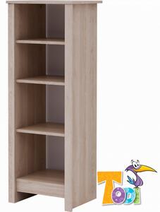Todi Classic keskeny nyitott polcos szekrény (140 cm magas)