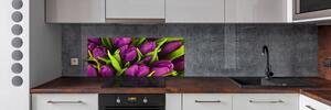 Hátfal panel konyhai Lila tulipánok