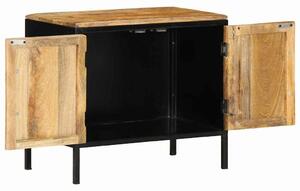 VidaXL Éjjeliszekrény Barna és fekete 50 x 30 x 45 cm tömör mangófa