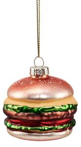 HANG ON üveg karácsonyfadísz burger, 6cm