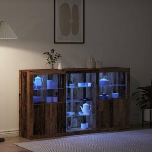 VidaXL LED tálaló Öreg fa 181,5 x 37 x 100 cm Szerelt Fa