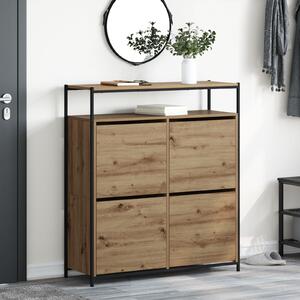 VidaXL Cipőtartó 4 Tolórekesz Mesterséges tölgy 100x34x112 cm