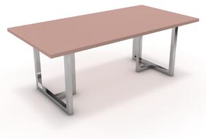 Étkezőasztal - Asara króm lábbal - Antik rózsaszín 200x100