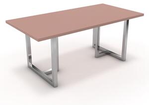 Étkezőasztal - Asara króm lábbal - Antik rózsaszín 180x90