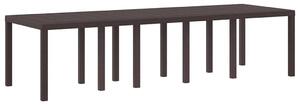 VidaXL Kerti Asztal Barna 300 x 100 x 73 cm polirattan