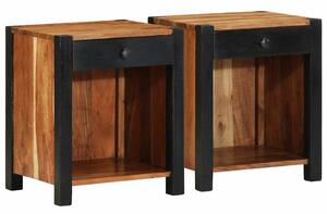 VidaXL Éjjeliszekrény 2 pcs Barna 40 x 35 x 50 cm Tömör Akácfa