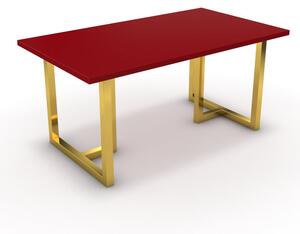 Étkezőasztal - Asara arany lábbal - Chilli piros 160x90