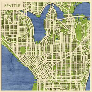 Seattle 3D fa várostérkép fali dekoráció – Natura Products