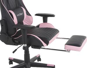 Rózsaszín és fekete gamer szék VICTORY