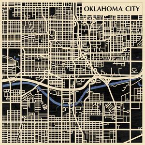 Oklahoma City 3D fa várostérkép fali dekoráció – Natura Products