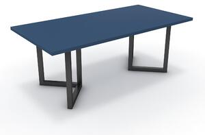 Étkezőasztal - Indra fekete lábbal - Tiroli kék 200x100