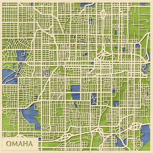 Omaha 3D fa várostérkép fali dekoráció – Natura Products