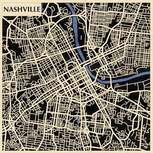 Nashville 3D fa várostérkép fali dekoráció – Natura Products