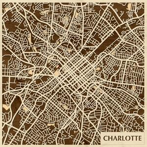 Charlotte 3D fa várostérkép fali dekoráció – Natura Products
