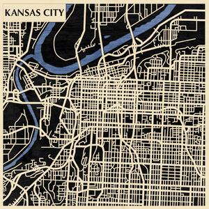 Kansas City 3D fa várostérkép fali dekoráció – Natura Products