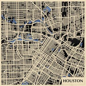 Houston 3D fa várostérkép fali dekoráció – Natura Products