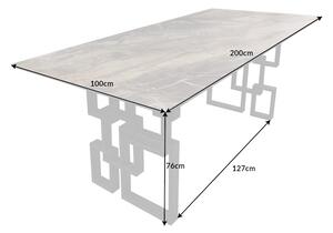 Design étkezőasztal Salus 200 cm taupe - márvány utánzata