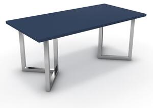 Étkezőasztal - Indra króm lábbal - Tiroli kék 180x90