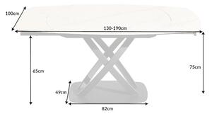Széthúzható étkezőasztal Rafiqa 130-190 cm fehér