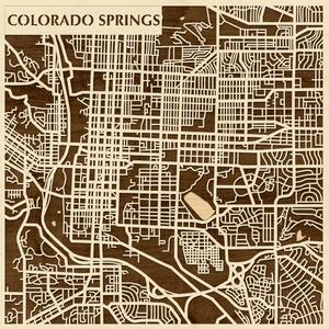 Colorado Springs 3D fa várostérkép fali dekoráció – Natura Products