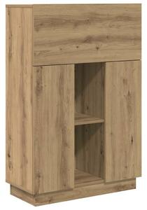 VidaXL Asztal polcokkal kézműves tölgy 71.5 x 31.5 x 106.5 cm Faanyag