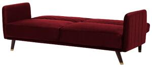 Vörös bársony kanapéágy SENJA