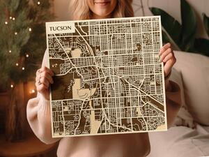 Tucson 3D fa várostérkép fali dekoráció – Natura Products