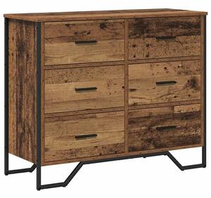 VidaXL Fiókos Szekrény fiókkal Öreg fa 91 x 35.5 x 74.5 cm Faanyag
