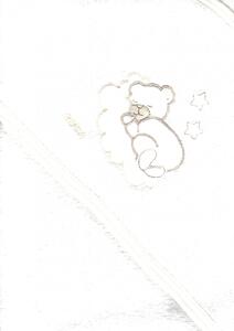 Trimex kapucnis,frottír fürdőlepedő 100*110 cm - natúr alvó maci