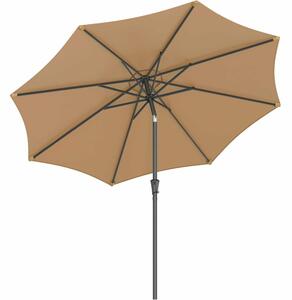 Kerti napernyő, kurblis nyitással, dönthető rendszerrel, 300cm, taupe
