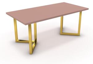 Étkezőasztal - Indra arany lábbal - Antik rózsaszín 180x90
