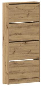 VidaXL Cipőszekrény ajtóval kézműves tölgy 80 x 21 x 163.5 cm Faanyag
