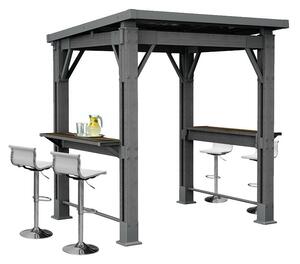 Kerti grill pavilon, pulttal, tetővel