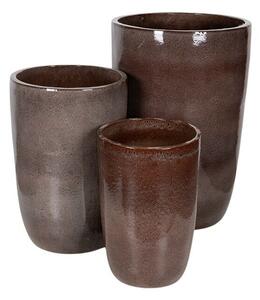 Tatum Vase Giant kerámia növénytartó szett rusztikus barna 42x63-65x100cm S3