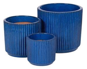 Soren Cylinder kerámia növénytartó szett királykék 22x20,5-38x35cm S3