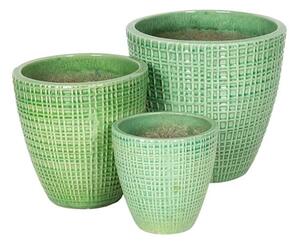Pax Classic kerámia növénytartó szett zöld 23x23-38x36,8cm S3