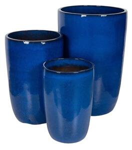 Tatum Vase Giant kerámia növénytartó szett acélkék 42x63-65x100cm S3
