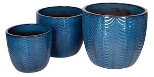 Sylva Classic kerámia növénytartó szett antik kék 38,5x35-57x49cm S3