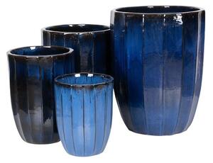 Harlow Rib Vase kerámia növénytartó szett királykék 31x40-56x71cm S4