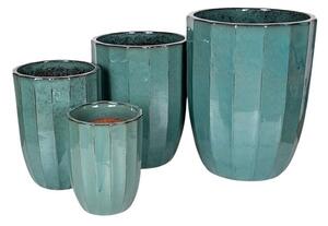 Harlow Rib Vase kerámia növénytartó szett türkiz 31x40-56x71cm S4