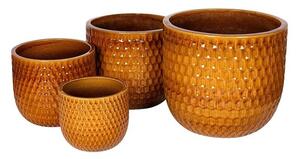 Hollis Classic kerámia növénytartó szett mézbarna 30x27-59x50cm S4