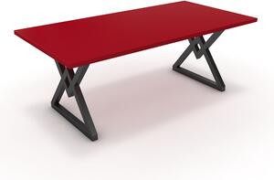 Étkezőasztal - Uttama fekete lábbal - Chilli piros 200x100