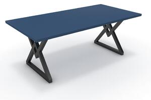 Étkezőasztal - Uttama fekete lábbal - Tiroli kék 200x100