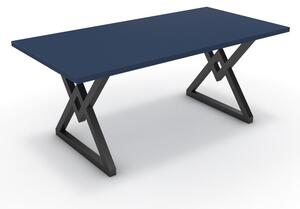 Étkezőasztal - Uttama fekete lábbal - Tiroli kék 180x90