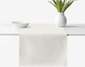 Goldea ünnepi teflonos asztali futó - tej színű nagy ornamentekkel ékesített 50x180 cm