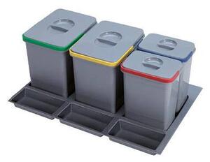 EKOTECH - Beépíthető hulladékgyűjtő PRACTIKO 900 - 2x12 liter + 2x5 liter + 3 tartó