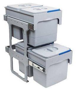 EKOTECH - Beépíthető hulladékgyűjtő TANDEM SHORT 40 - 2x15+2x12 liter