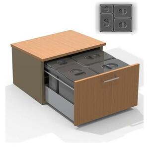 EKOTECH - Beépíthető hulladékgyűjtő JAZZ 60 - 3x15 liter+1x7 liter